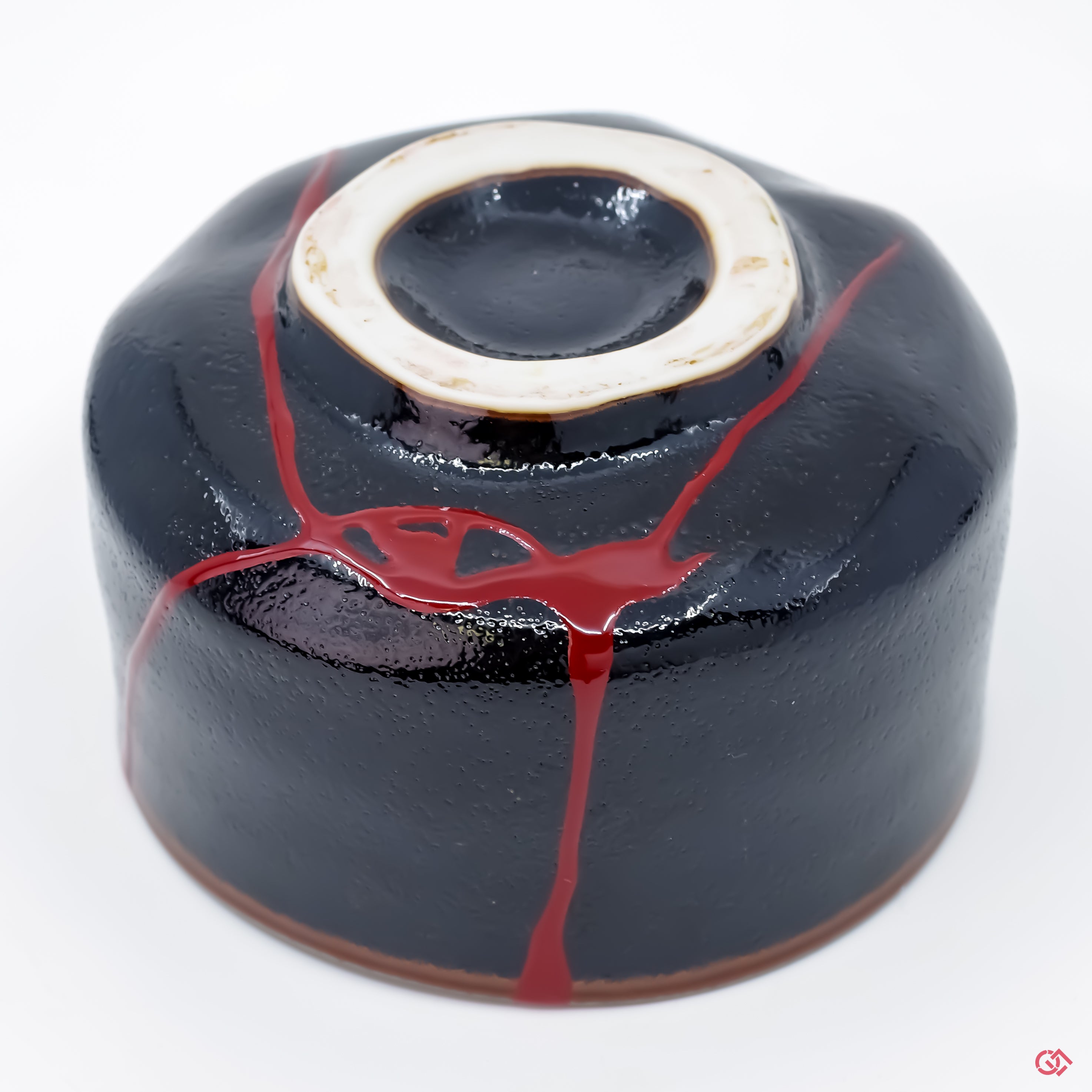 Kin Sugi Unique Red Kintsugi Teabowl | The Kintsugi Labo JAPAN
