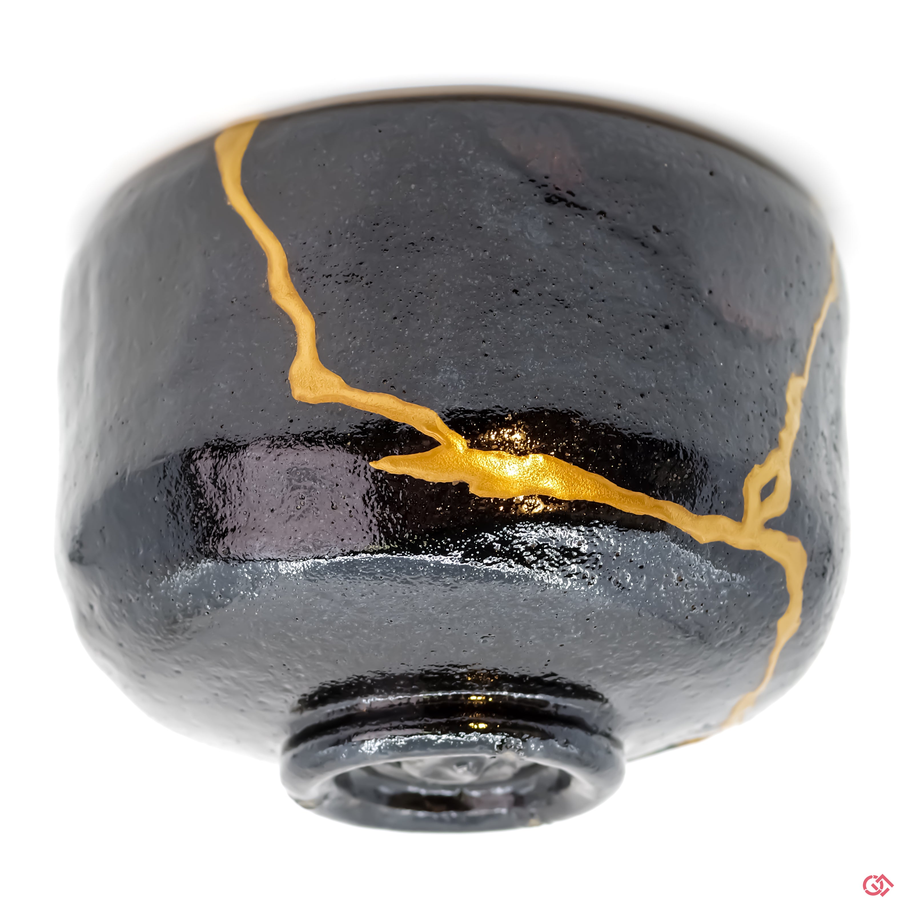 Up-close look at authentic Kintsugi pottery, highlighting intricate details.