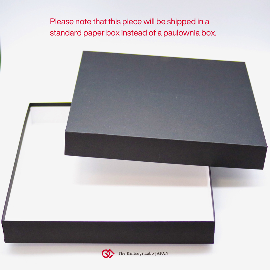 Standard paper box for shipping of authentic kintsugi pottery.