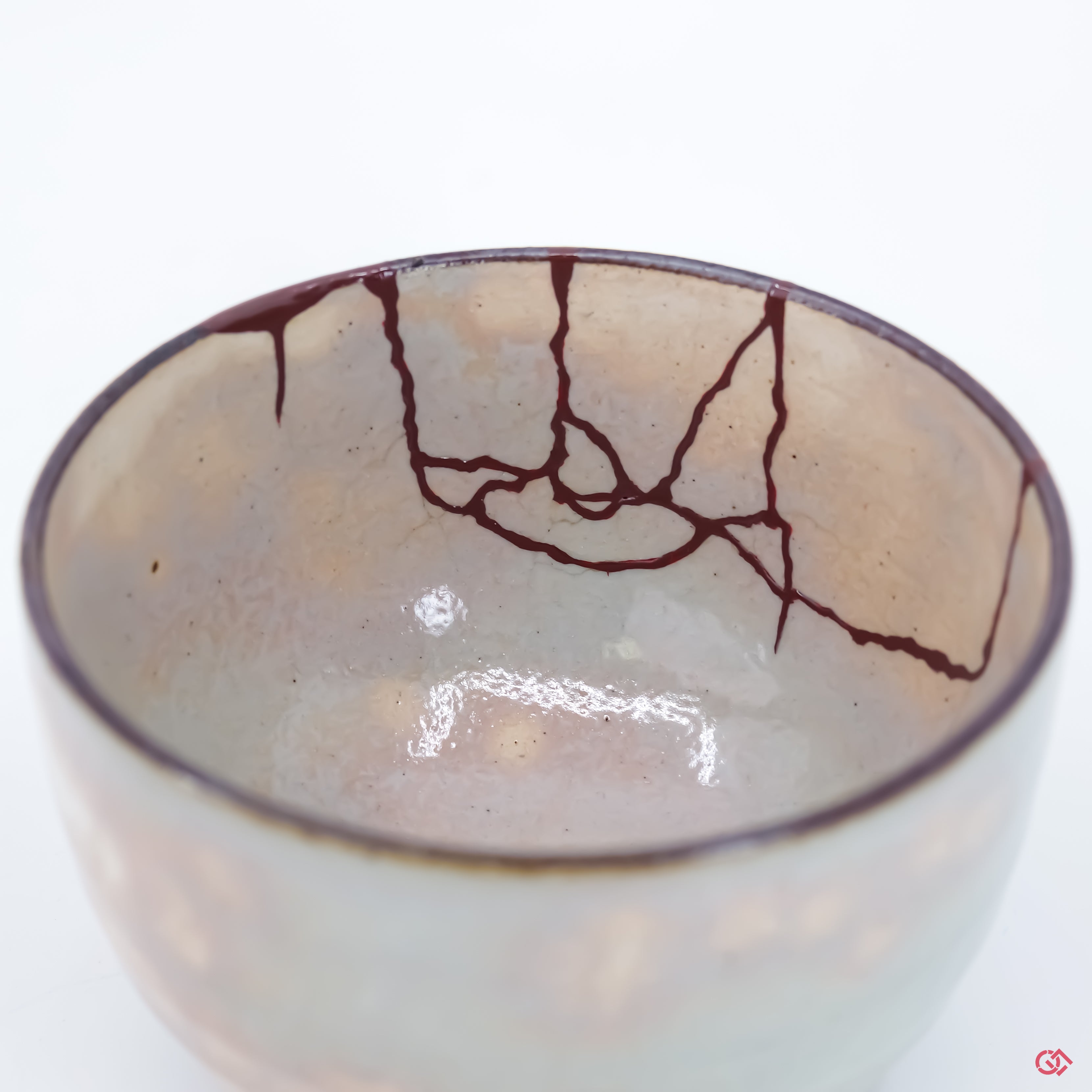 Up-close look at authentic Kintsugi pottery, highlighting intricate details.