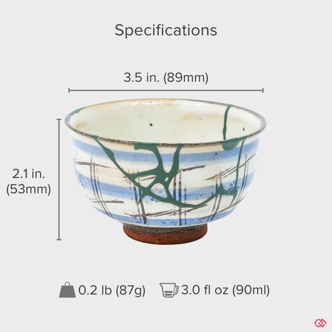 Shop with confidence: Authentic Japanese Kintsugi pottery with clearly indicated size.