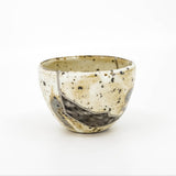 Unique kintsugi Shigaraki ware sake cup Metallic Black with gintsugi silver repair — a dream fulfilled, praised by a returning customer from Ontario Canada