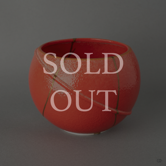 Arita porcelain matcha bowl restored with 24K gold Kintsugi — refined craftsmanship now sold out.