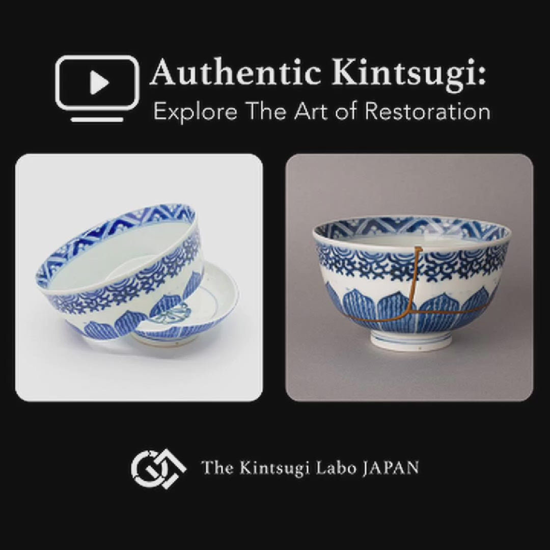Restoration story of kintsugi Ko-Imari bowl showing urushi lacquer and 24K gold process by a Kyoto-trained lacquer artist, restorative beauty.