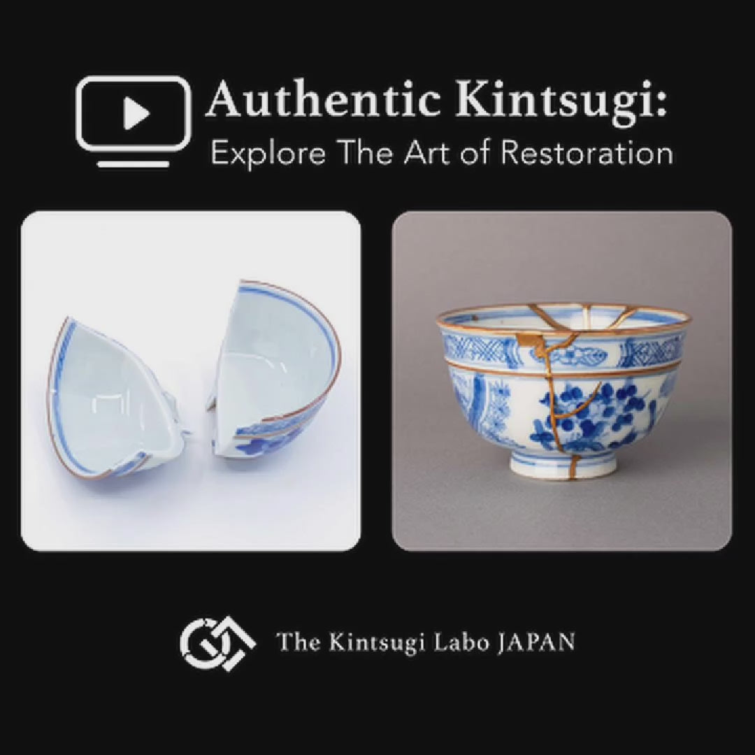 Restoration story of a kintsugi Ko-Imari cup, artisan applying natural urushi and 24K gold over four months, heritage luxury in process.