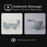 Work-scene video of a Kyoto ware kintsugi tea cup being restored with 100% natural urushi and 24K gold in the studio.