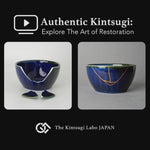 Work-scene video of a Mino ware kintsugi bowl being restored with 100% natural urushi and 24K gold by a lacquer artist in Japan.