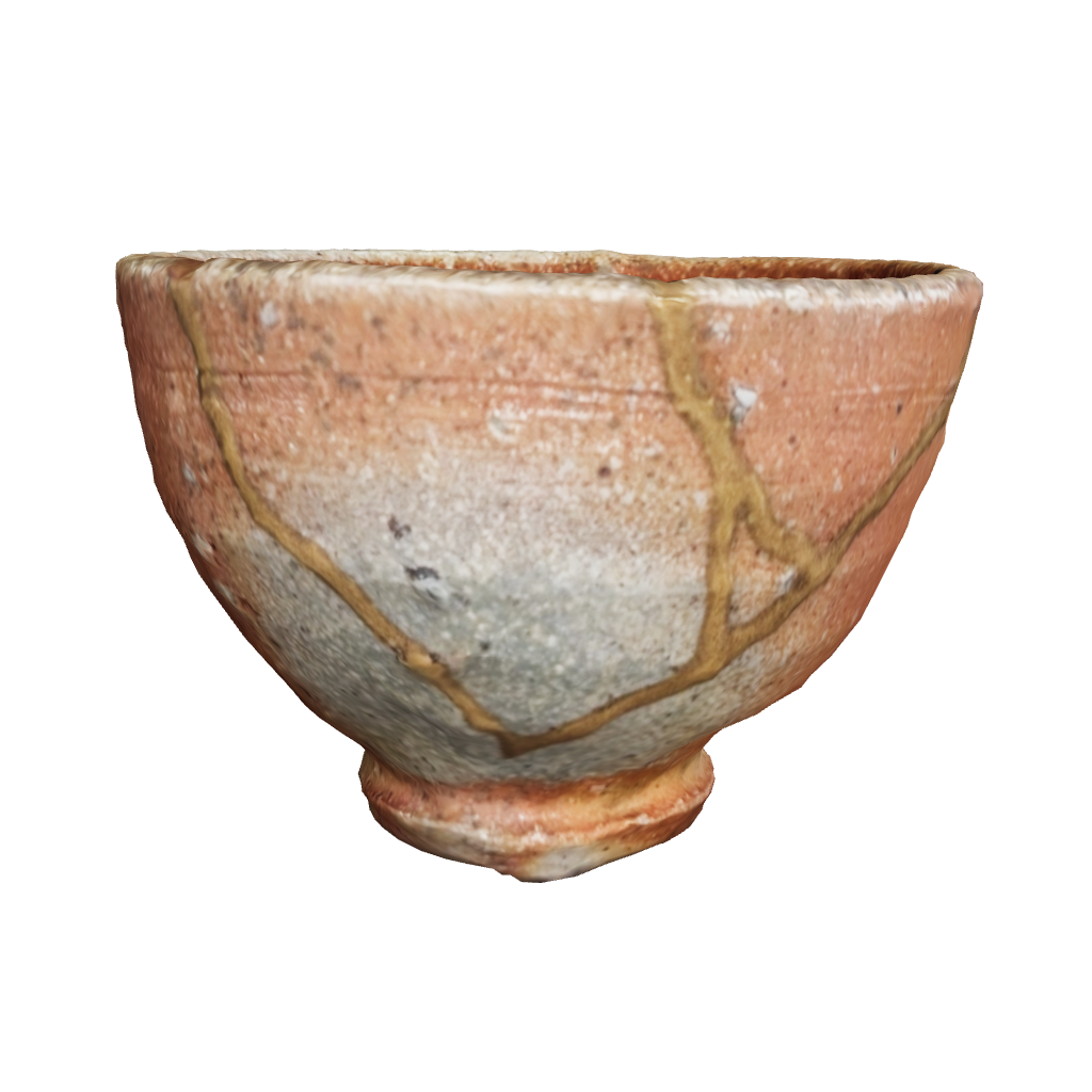 Experience Kintsugi in 3D: Interactive photo of repaired pottery.