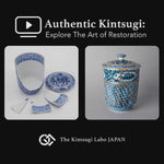 Work-scene video of a Kyoto ware kintsugi lidded tea cup being restored with 100% natural urushi and 24K gold by a lacquer artist in Japan.