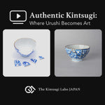 Restoration story video for an Edo-period Ko-Imari sake cup: the kintsugi process in 100% natural urushi finished with 24K gold over about four months.
