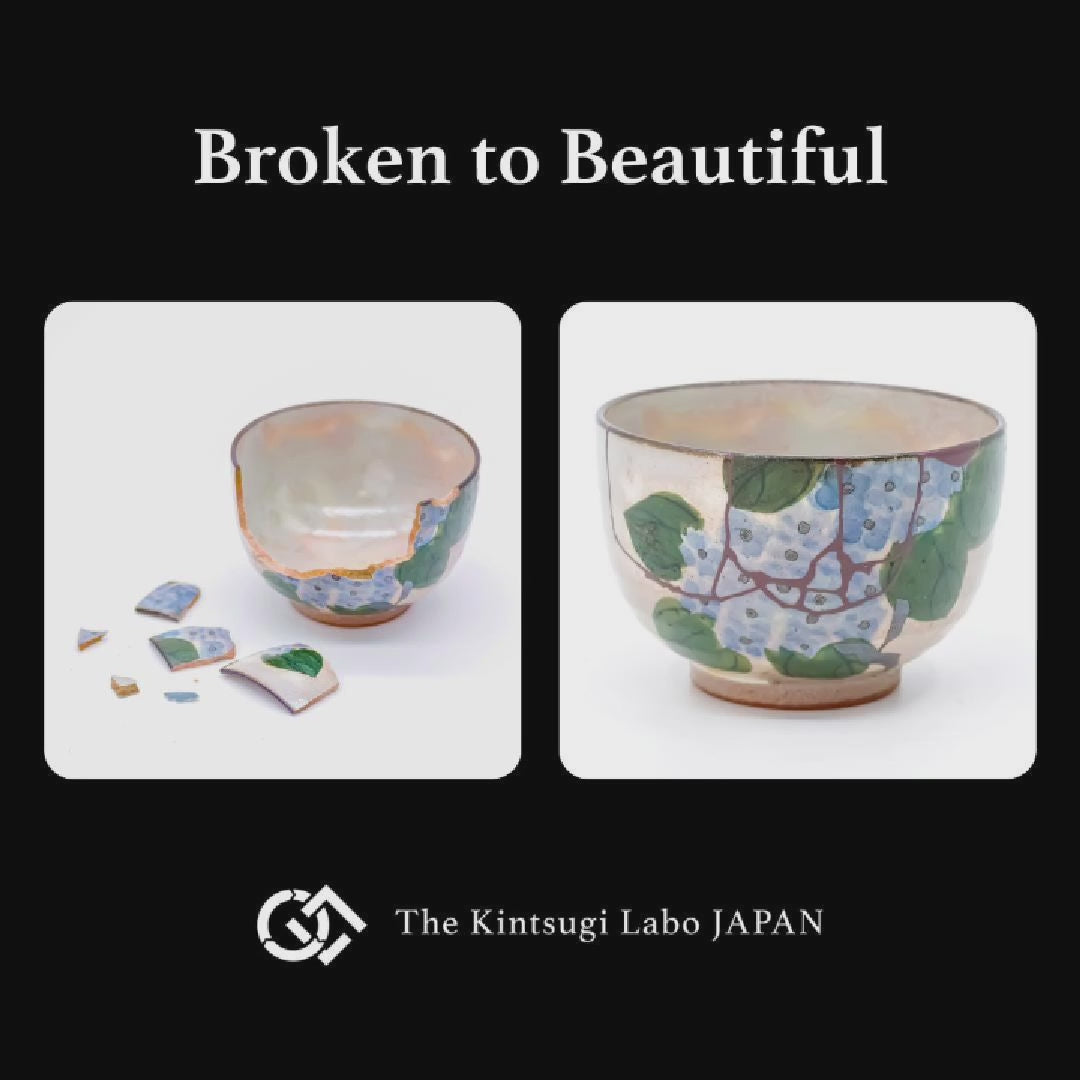 Japanese lacquer artist masterfully restores broken pottery using traditional Kintsugi technique.