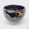 Rotating video of an authentic Kintsugi pottery piece, allowing viewers to see the piece from all angles