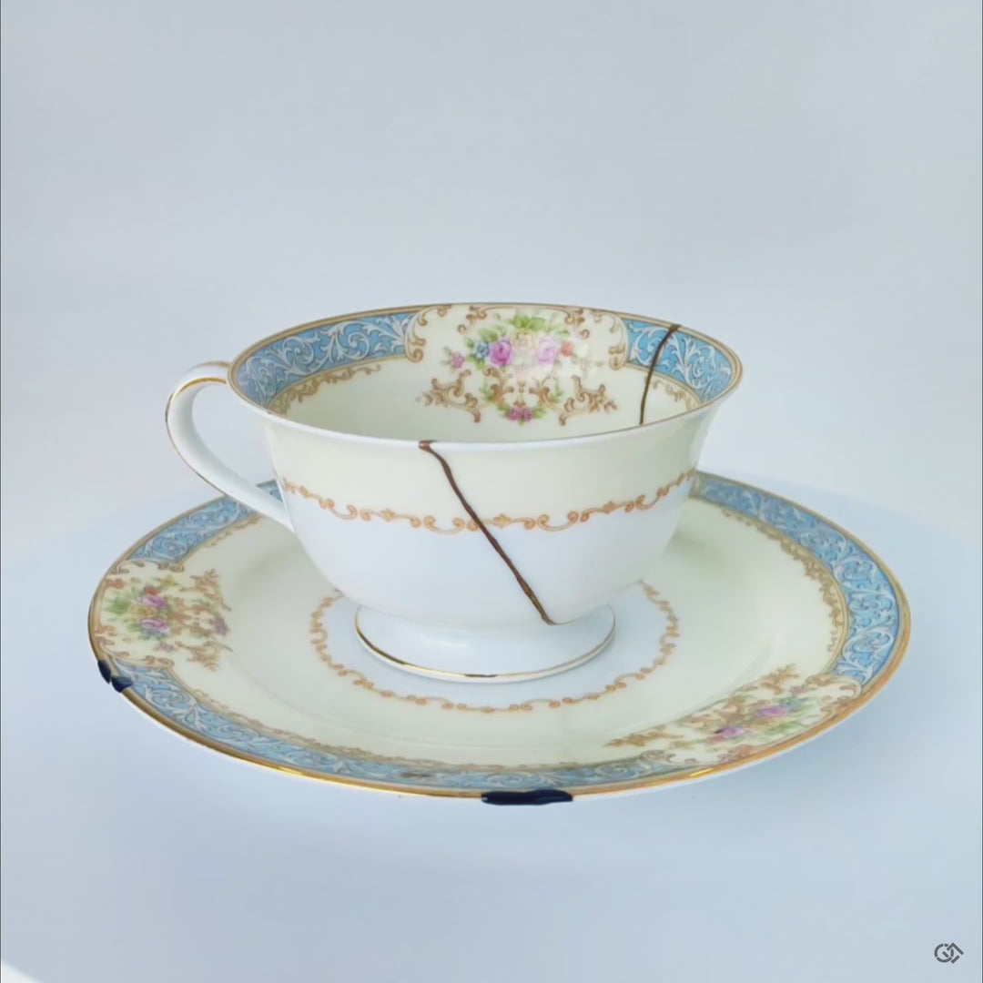 A 360-degree video of the kintsugi cup and saucer, revealing its complete transformation and embodying rebirth and renewal.