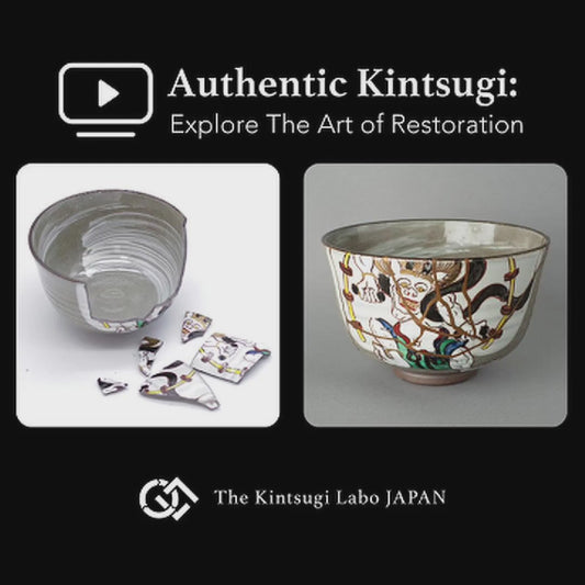 Restoration story video of the bowl’s kintsugi process. The slow craft of the artist creates a soulful object.