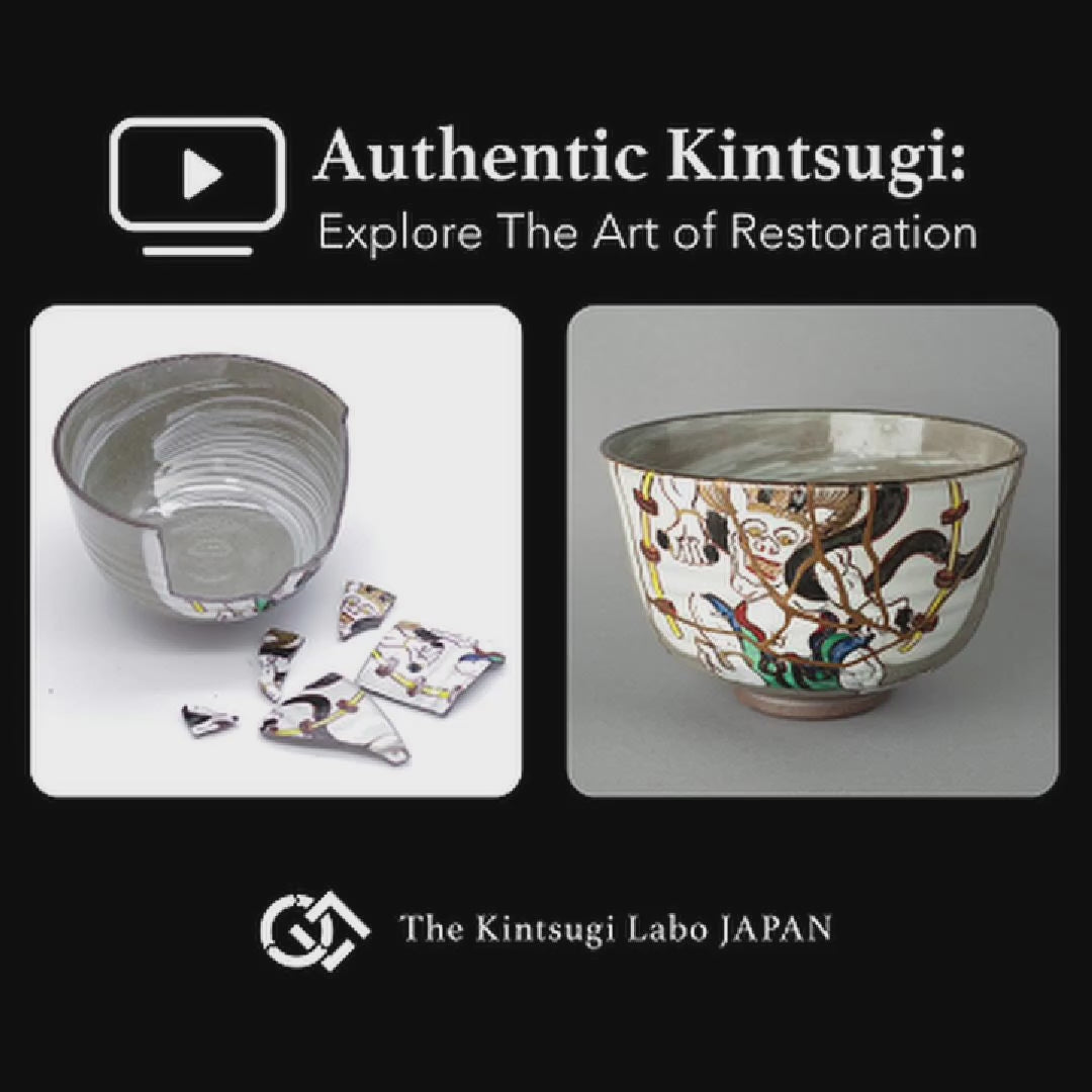 Restoration story video of the bowl’s kintsugi process. The slow craft of the artist creates a soulful object.