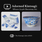 Restoration-story video of the Ko-Imari bowl, tracing its four-month kintsugi in 100% natural urushi with 24K gold, pure silver, green colored urushi and raden mother-of-pearl by Keiko Hata.