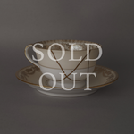 Sold out — An Early Noritake cup and saucer with Art Deco floral designs, restored with authentic 24K gold kintsugi and natural urushi lacquer. This one-of-a-kind piece by The Kintsugi Labo JAPAN has found its home.