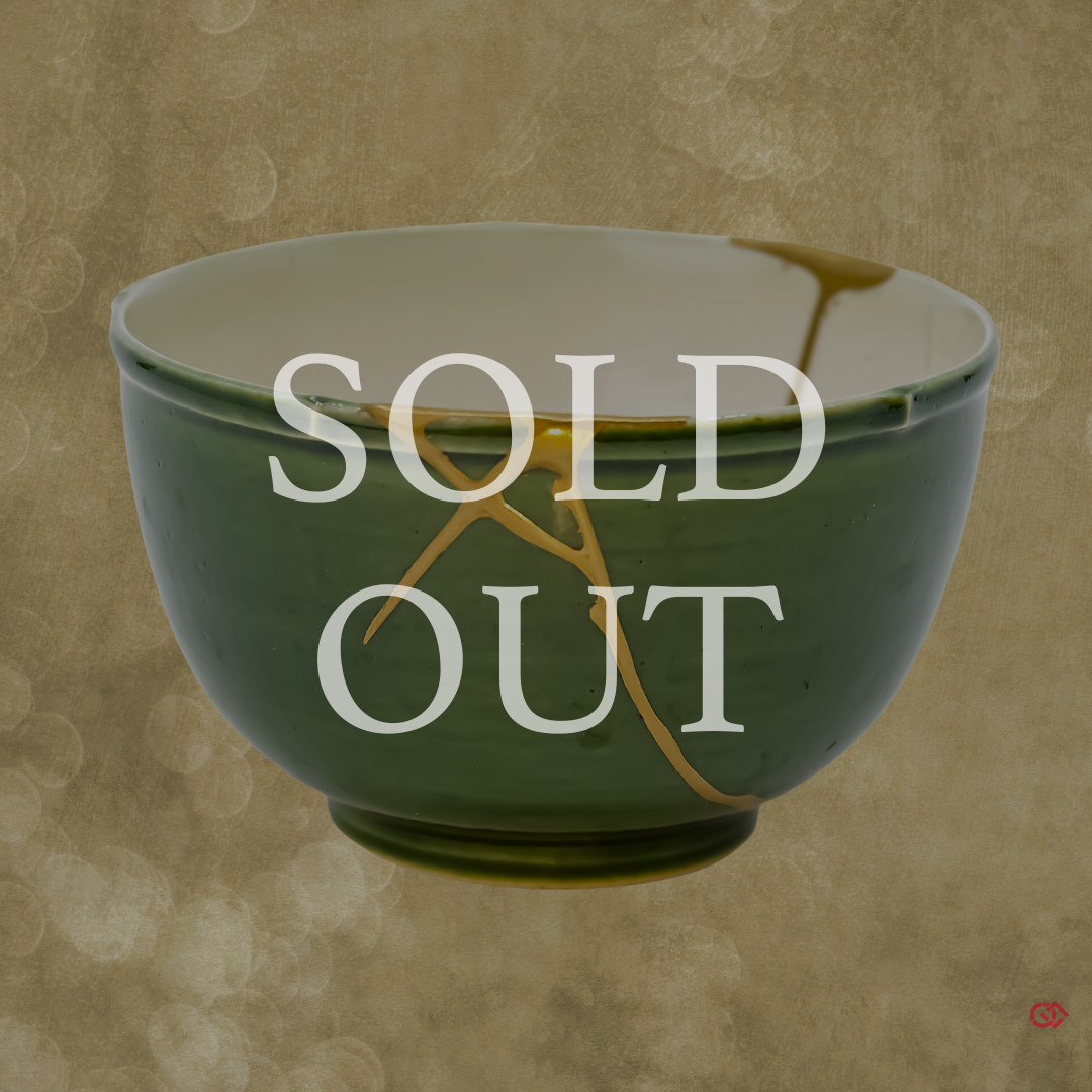 - Sold Out! Authentic Japanese Kintsugi Pottery Sake Cup- Featuring the art of Kintsugi, where
- cracks are repaired with gold, celebrating imperfection and beauty.