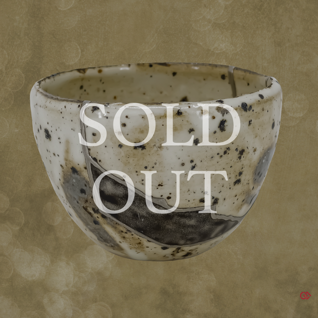 Sold Out - Authentic Japanese Kintsugi Bowl: Wabi-Sabi Elegance in Golden repairs