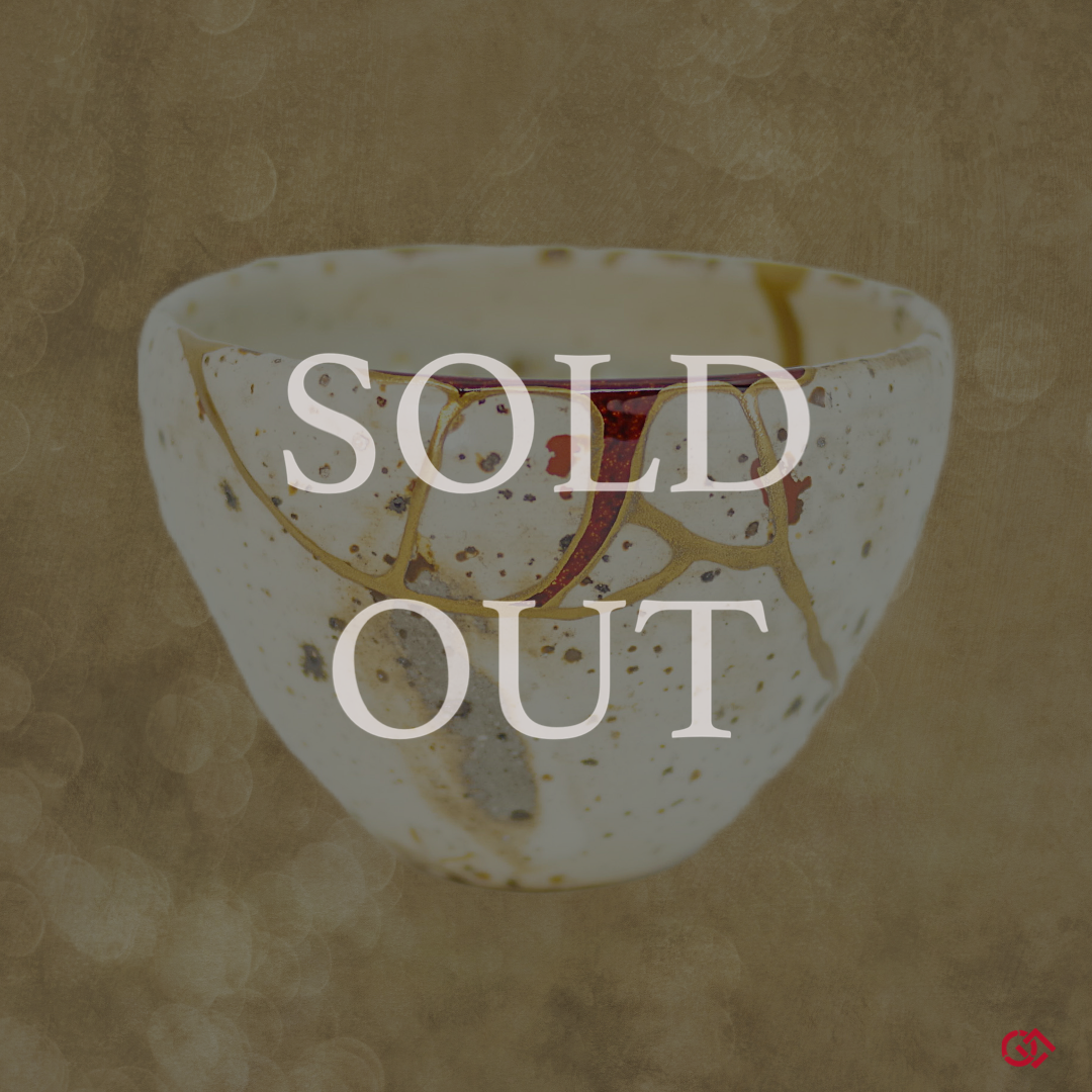 authentic Kintsugi art with the description of sold out