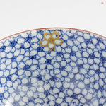 Unique Kintsugi Coffee Cup & Saucer, Sometsuke Cherry Flower w/Maki-e Platinum