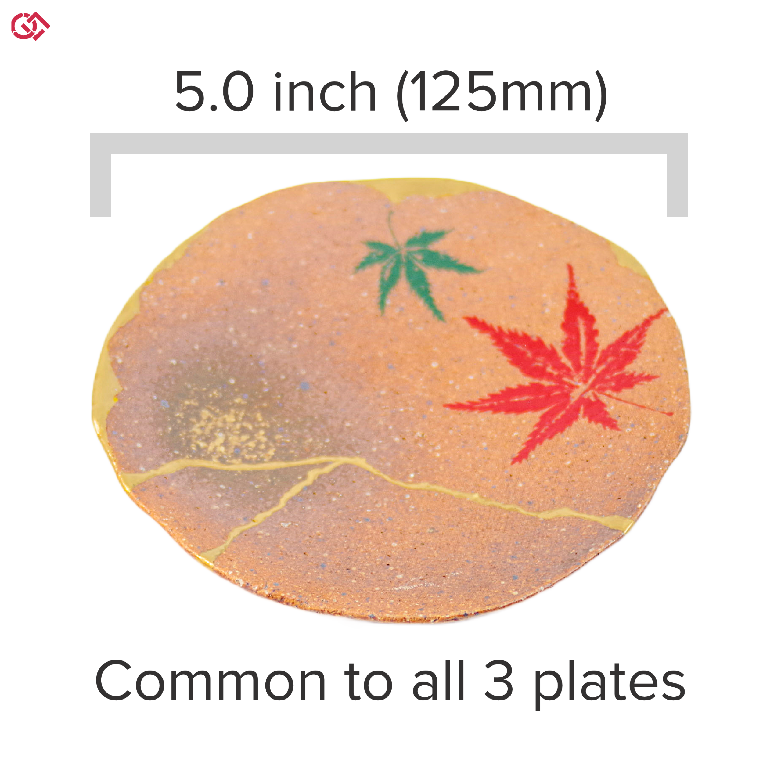 Small Kintsugi plate with description of a diameter