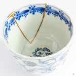 Authentic Kintsugi Cafe Cup, Sunflowers, Ko-Imari