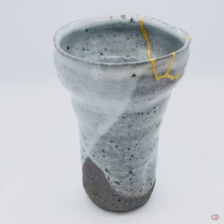 Authentic Kintsugi Beer cup, Shigaraki ware