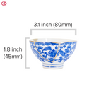 Authentic Kintsugi pottery cup with diameter and height description
