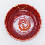 Authentic Kintsugi Matcha Bowl, Persimmon glaze Kyoto ware