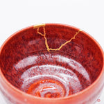 Authentic Kintsugi Matcha Bowl, Persimmon glaze Kyoto ware