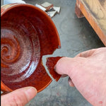 Authentic Kintsugi Matcha Bowl, Persimmon glaze Kyoto ware