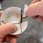 Traditional Kintsugi repair with natural lacquer