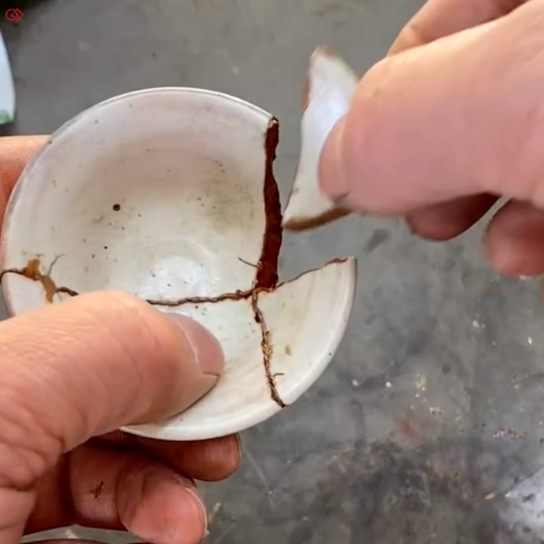 Traditional Kintsugi repair with natural lacquer
