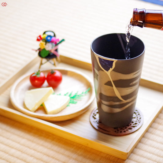 Image of Authentic Kintsugi pottery in use