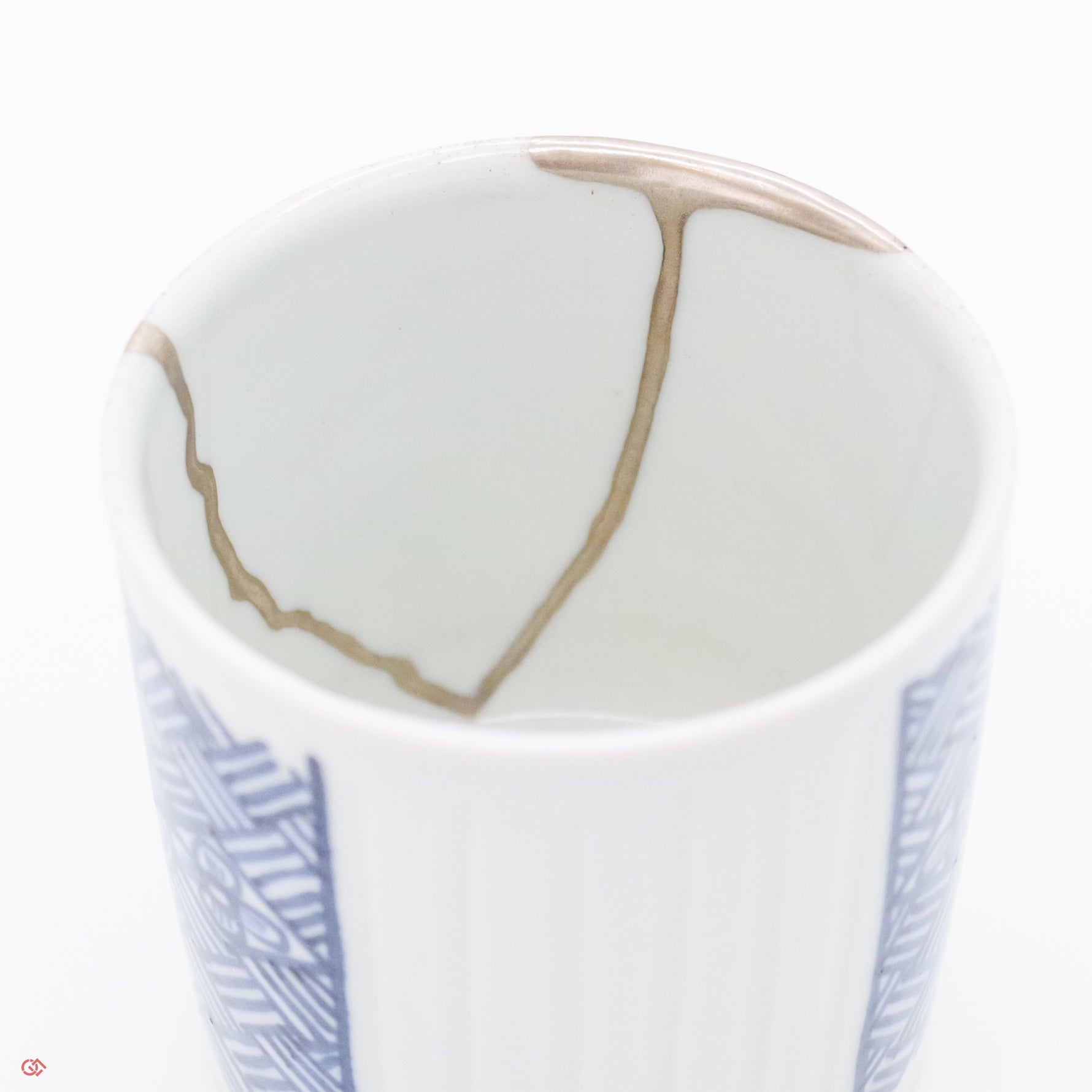 Authentic Kintsugi  Soup Cup, Flower & Rhombus pattern, Ko-Imari
