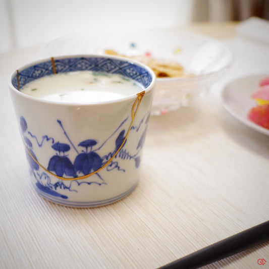 Authentic Kintsugi Soup Cup Ko-Imari