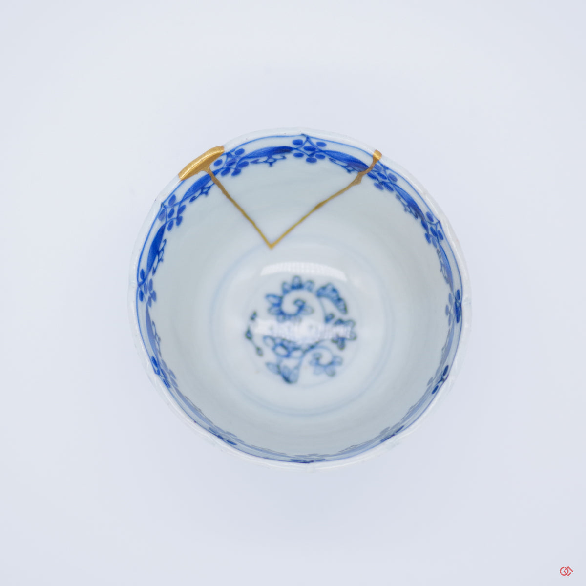 Authentic Kintsugi Cafe Cup, Sunflowers, Ko-Imari